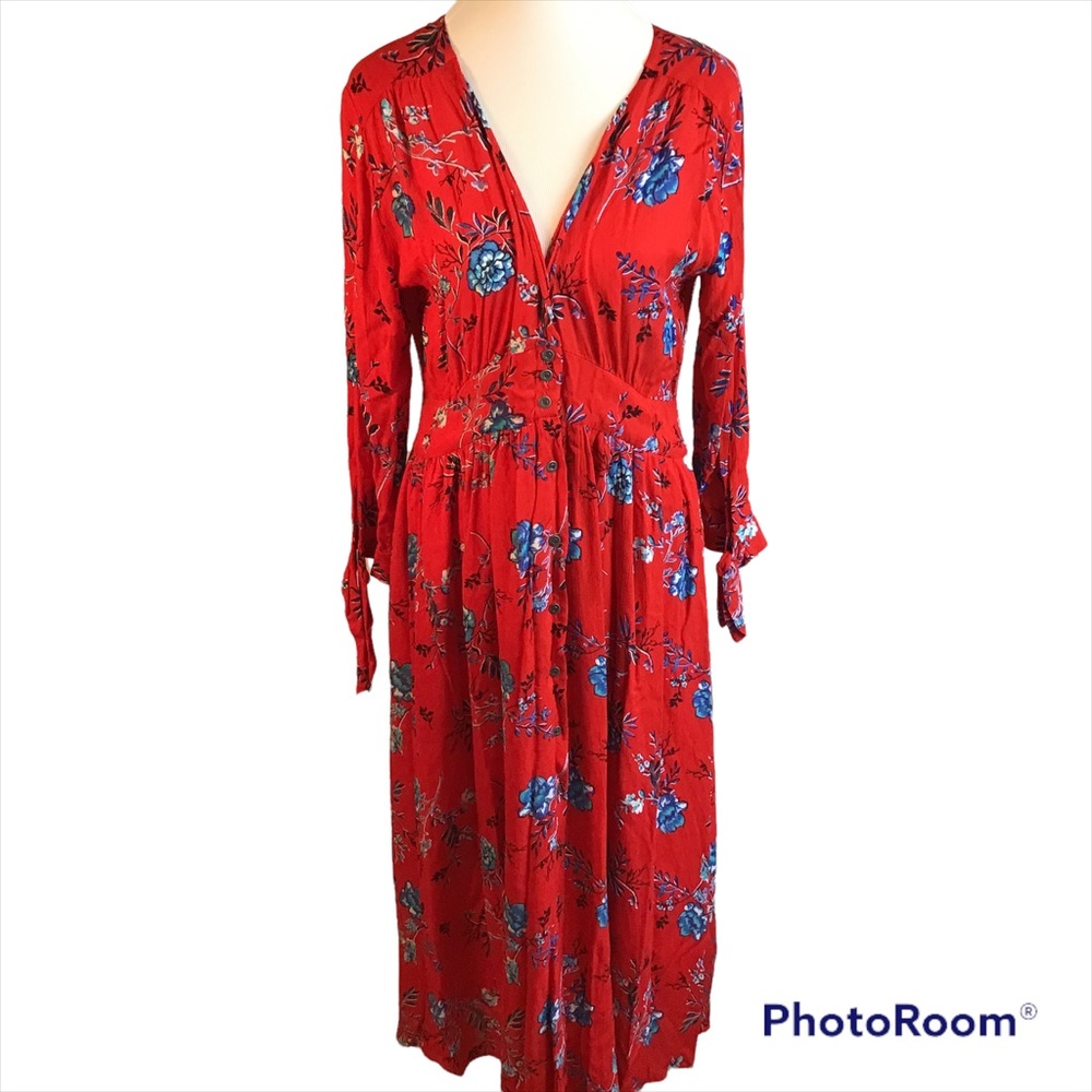 Dress Large Maxi NWT by Sugar +Lips Red Floral